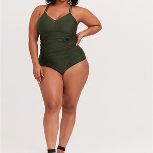 torrid Swim - Torrid Green Rushed Swimsuit NWT torrid Swim - Torrid Green Rushed Swimsuit NWT